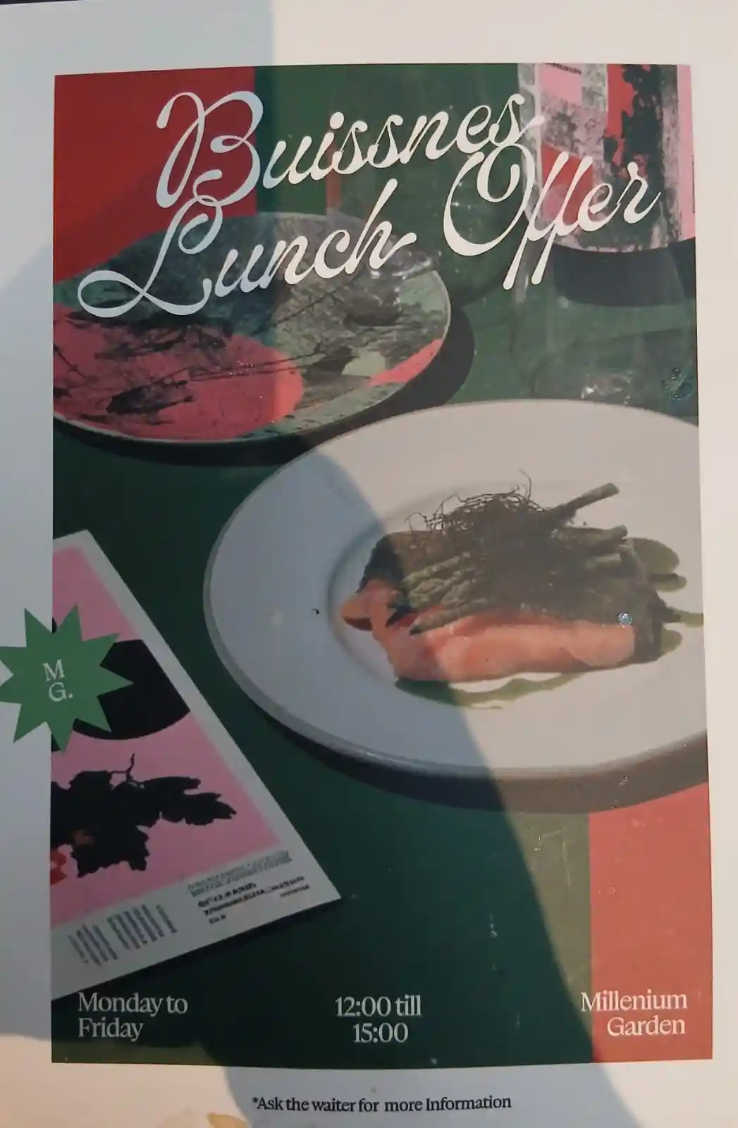 Business Lunch offer 12:00-15:00